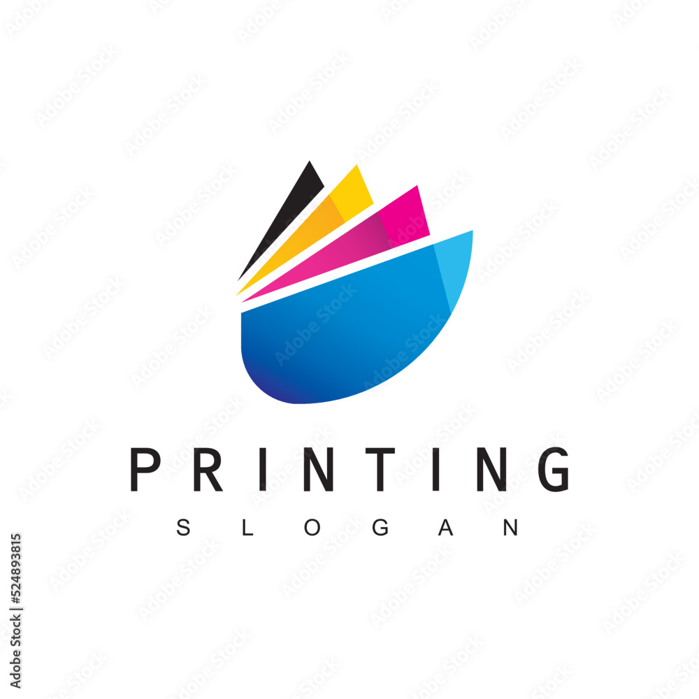 Digital Print Logo Design Template Using Paper Icon Digital Print Logo Design Template Using Paper Icon
