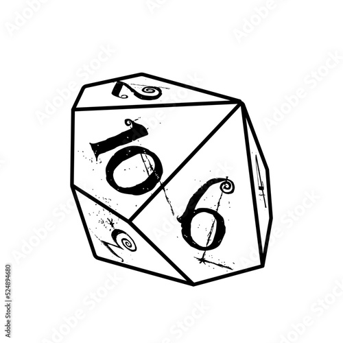 Dice d10, dice rpg vector icon