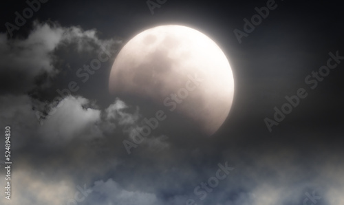 full moon night sky with cloud, soft focus design for background replacement  © angkhan