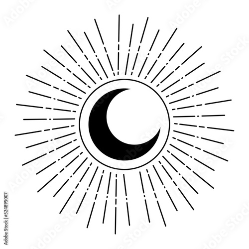 astrology moon and rays