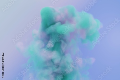 パステル柄の背景とカラフルな煙 3dイラスト