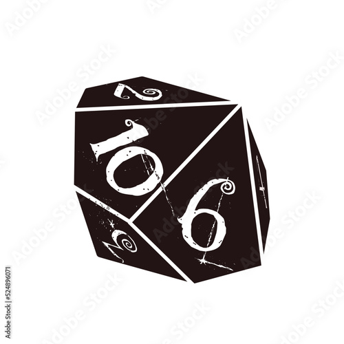 Dice d10, dice rpg vector icon