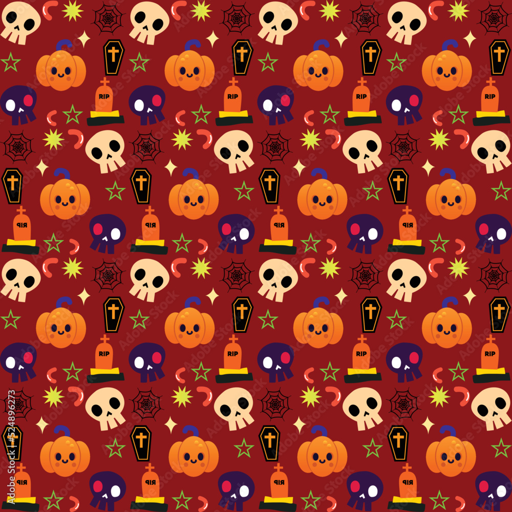 Vector Halloween seamless pattern with ghost and pumpkin,Cartoon Halloween seamless pattern Vector Halloween seamless pattern with ghost and pumpkin,Cartoon Halloween seamless pattern