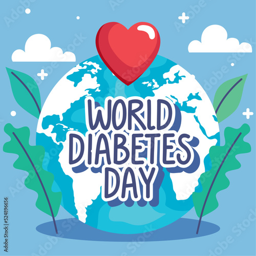 world diabetes day lettering