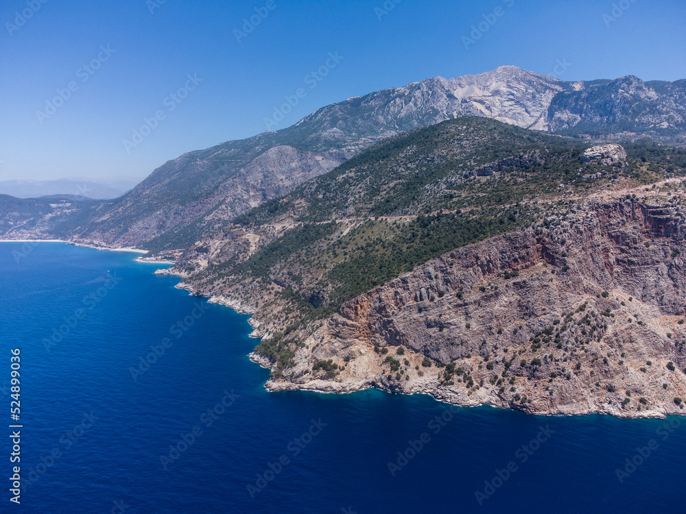 Fototapeta premium beautiful landscape from a drone on the sea, mountains