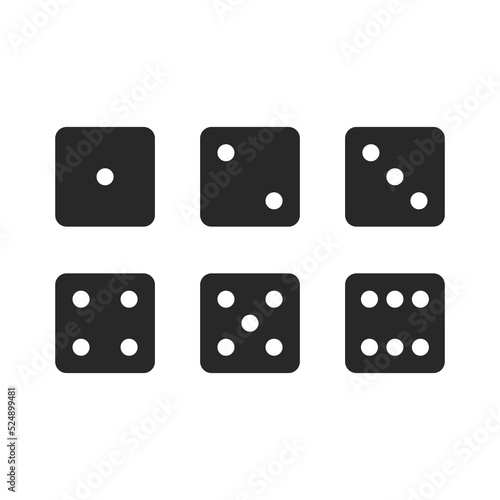 Vector dice icons. Game dice set