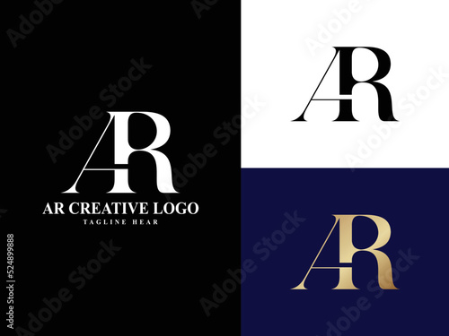 AR clothing brand logo or RA modern logo, golden, creative, minimal, icon, letter, initials, and monogram logo design. free vector files
