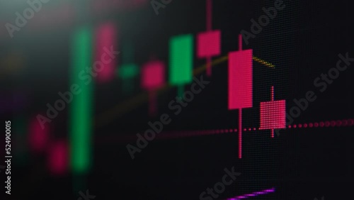 stock market chart Japanese candlestick. Ultra HD 4K 3840x2160.