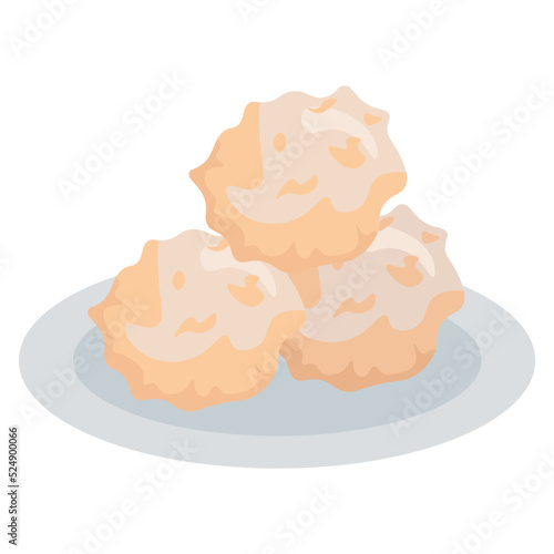 Macaroon traditional cookies with coconut flakes