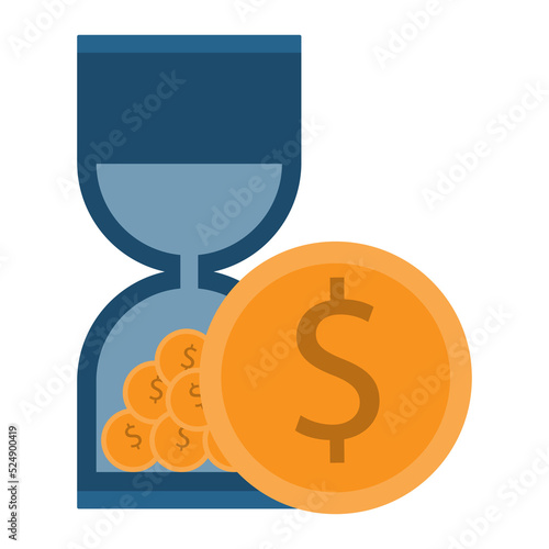 coin money cash vector illustration, time investment..