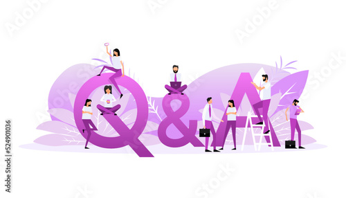 FAQ, QA online support center concept. Search icon vector. Isometric vector