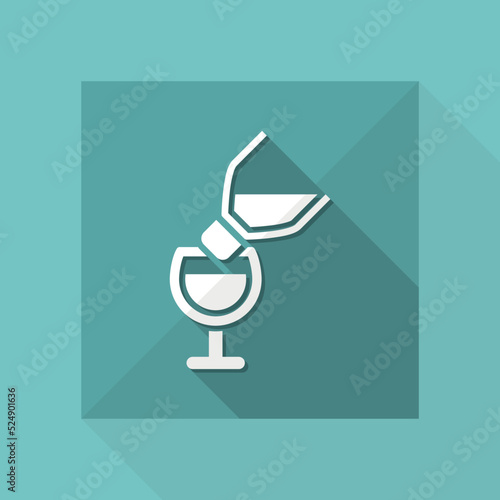 Vector illustration of single isolated wine pour icon