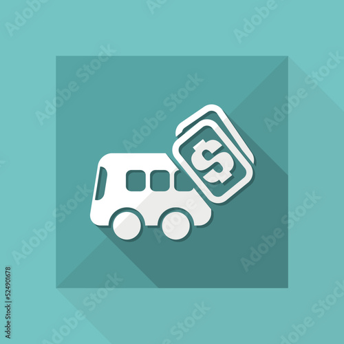 Vector illustration of single isolated bus pay icon