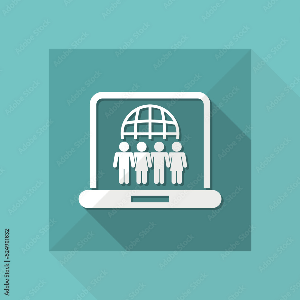 Vector illustration of web social union icon Vector illustration of web social union icon