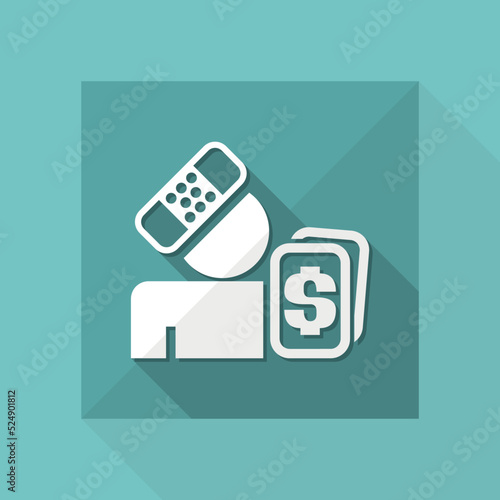 Vector illustration of single isolated accident policy icon