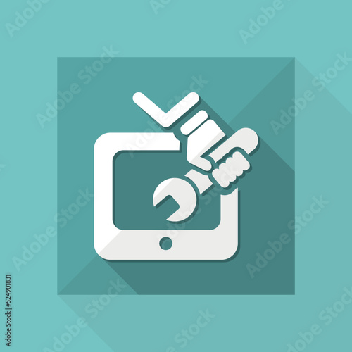 Vector illustration of single isolated tv repair icon