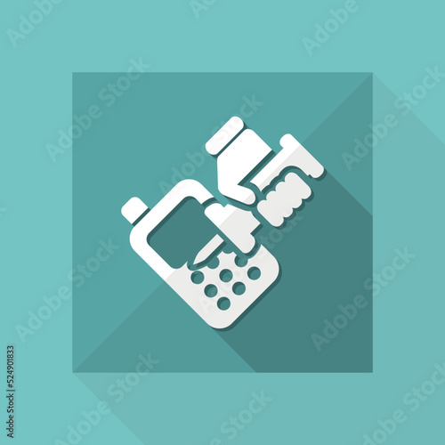 Vector illustration of single isolated phone repairer icon