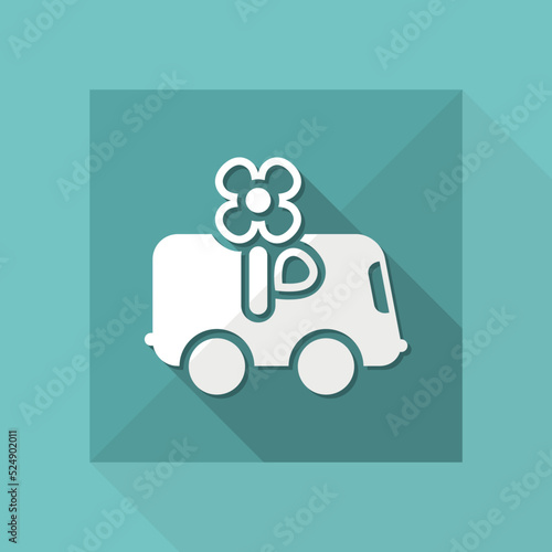 Vector illustration of single isolated flower delivery icon