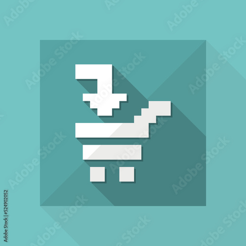 Vector illustration of single isolated pixel pc icon