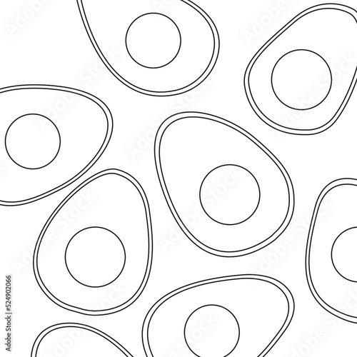 Avocado Outline, Vektor
