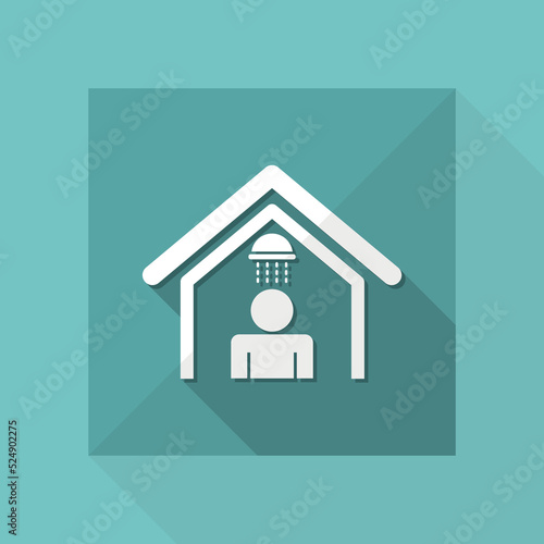 Vector illustration of single isolated home shower icon