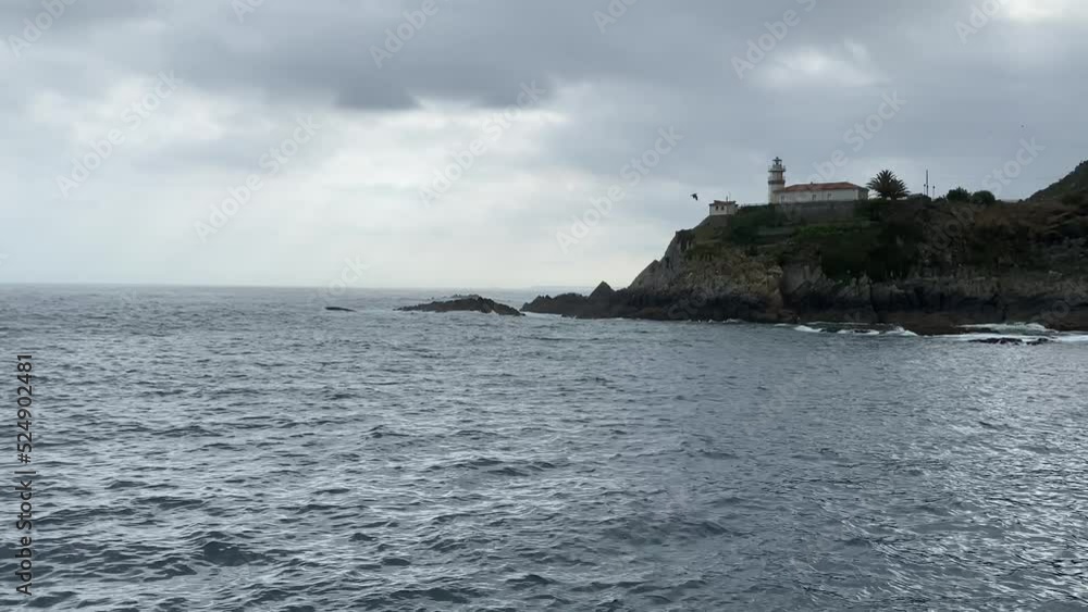 lighthouse on the shore in Spain HD video lighthouse on the shore in Spain HD video