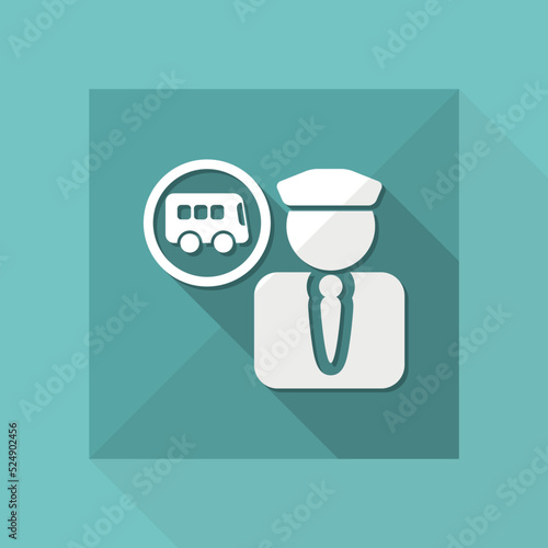 Vector illustration of single isolated bus driver icon