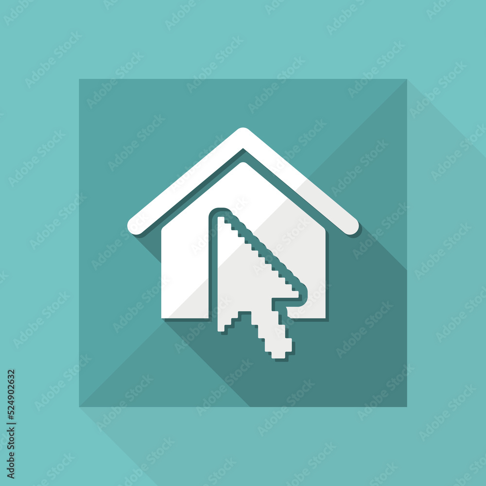 Vector illustration of single isolated home pointer icon