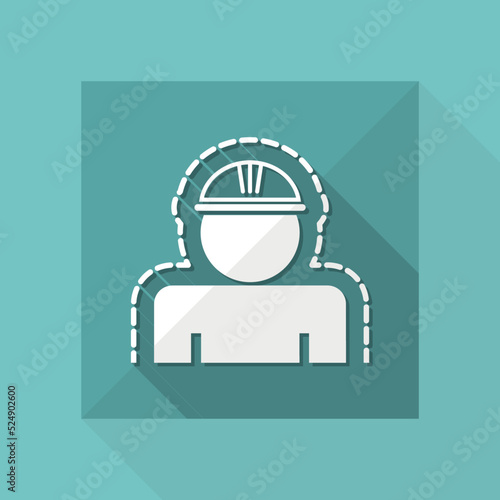 Vector illustration of single isolated worker icon