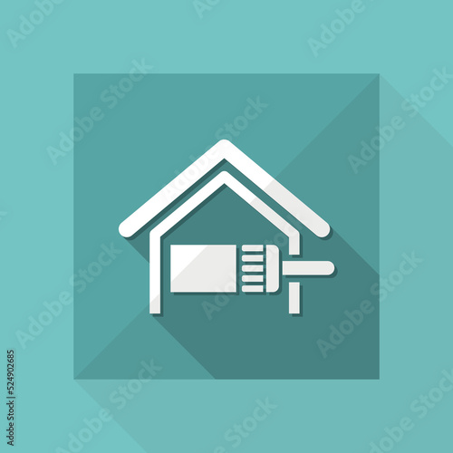 Vector illustration of single isolated home paint icon
