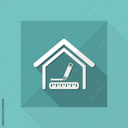 Vector illustration of single isolated home design icon