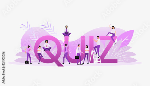 Quiz sign people. Flat vector illustration. Business vector icon.