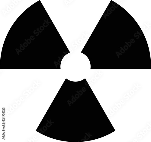 Radioactive icon  vector , nuclear symbol. Uranium reactor radiation hazard. Radioactive toxic danger sign 