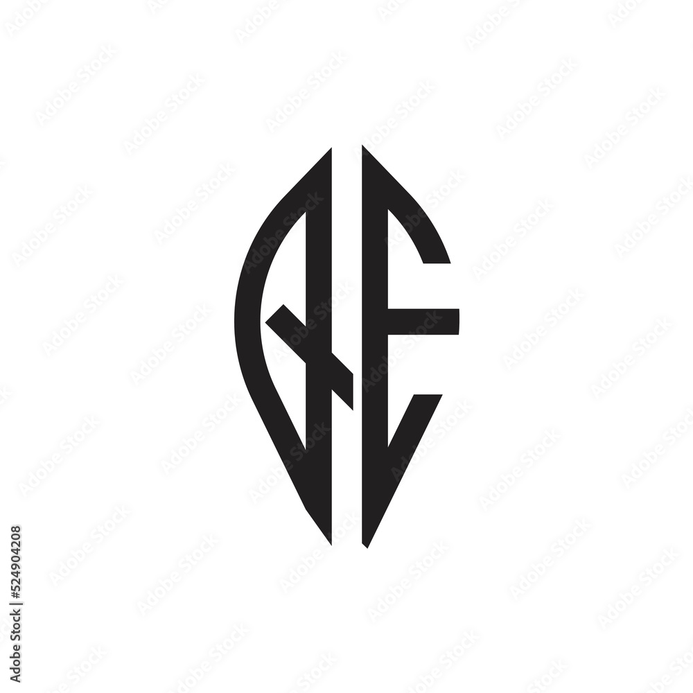 Alphabet letters Initials Monogram logo QE, EQ, Q and E Alphabet letters Initials Monogram logo QE, EQ, Q and E