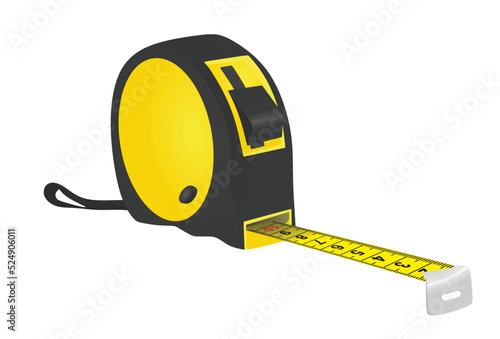 Black measure tape. vector illustration