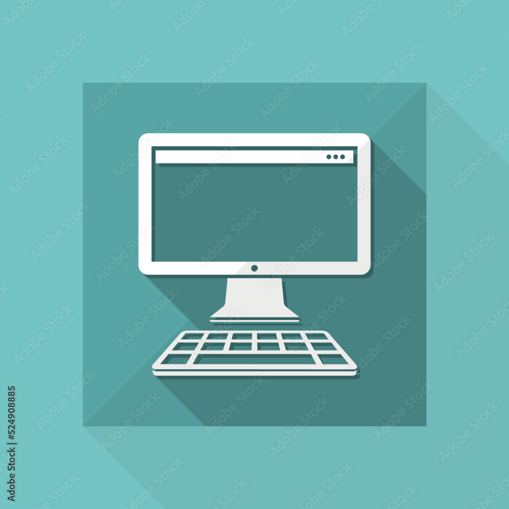 Computer desktop flat icon Computer desktop flat icon
