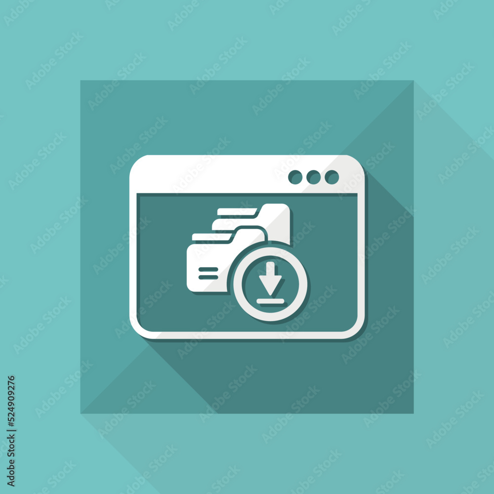 Download window - Vector flat minimal icon Download window - Vector flat minimal icon