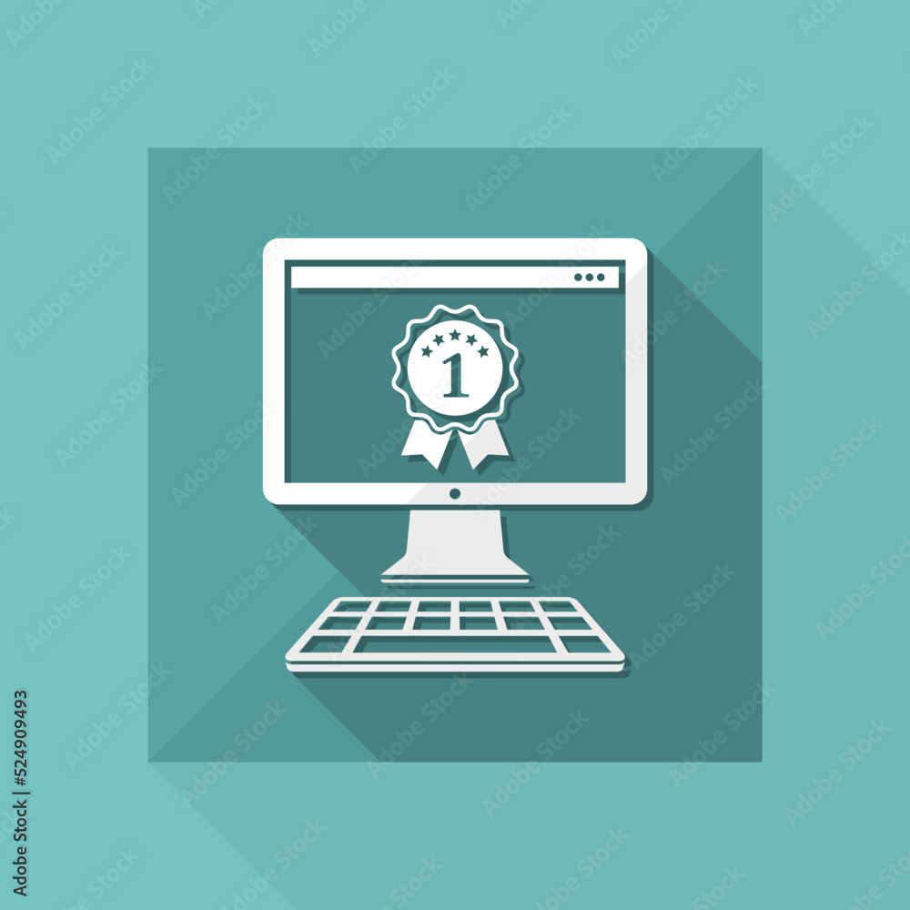 Best rated pc - Vector flat minimal icon Best rated pc - Vector flat minimal icon