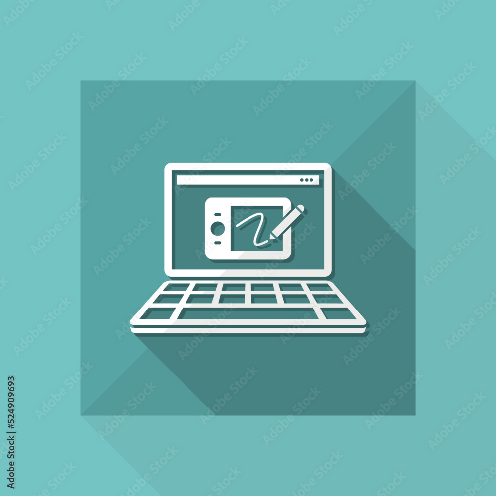 Designer tablet application - Vector flat minimal icon Designer tablet application - Vector flat minimal icon