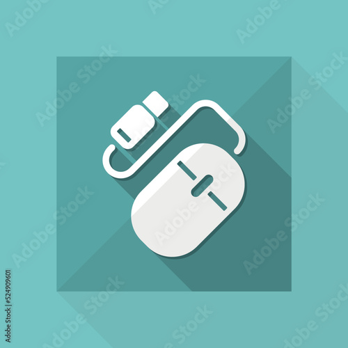 Mouse usb - Vector flat minimal icon photo