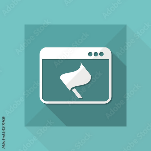 Target flag on application - Vector flat minimal icon