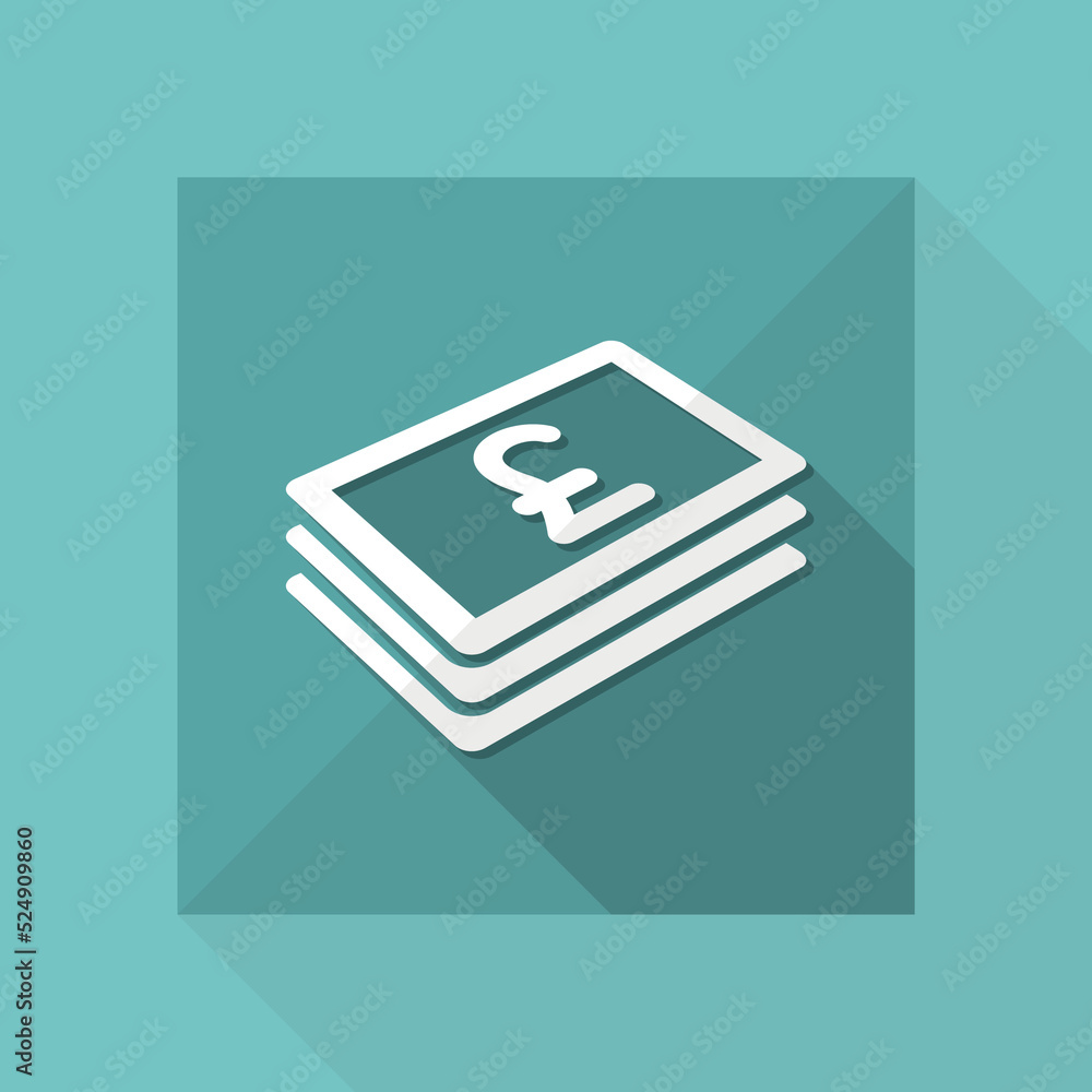 Sterling banknote flat icon