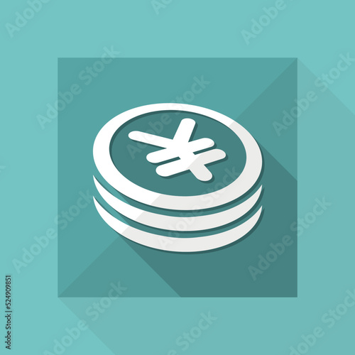 Yen coin flat icon