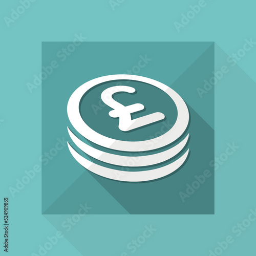 Sterling coin flat icon