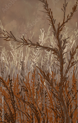 Foliage , sketch - digital painting