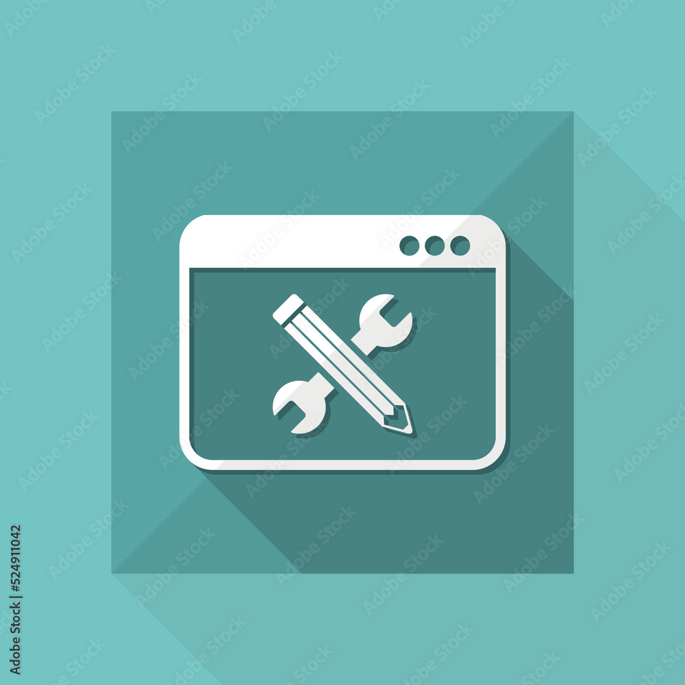 Wrench and pencil - Project vector icon Wrench and pencil - Project vector icon