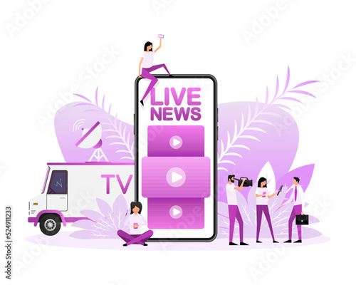 Live news people, great design for any purposes. Flat vector illustration