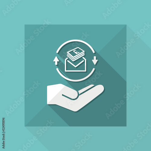 Envelope containing Pounds - Minimal modern flat icon