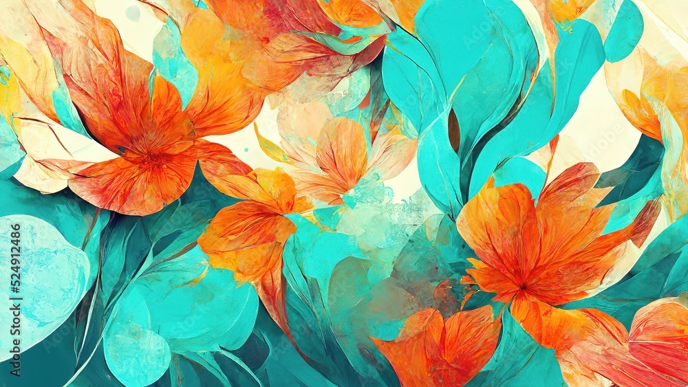 abstract watercolor background with flowers, massage spa aromatherapy beautiful calm wallpaper