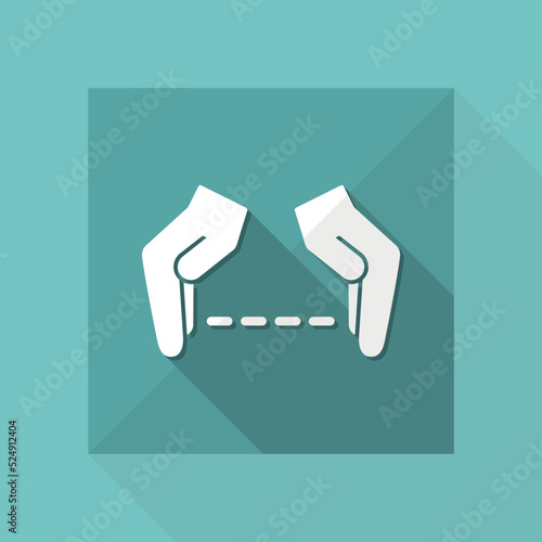 Hands in gesture of measuring - Vector minimal icon